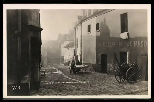 AK Paris, Impasse Traînée vue de la rue Norvins à Montmartre