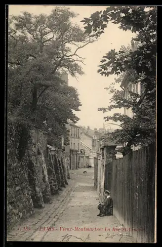 AK Paris, Vieux-Montmartre: La Rue St. Vincent