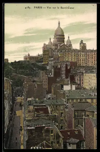AK Paris, Vue sur le Sacré-Coeur et les toits de la ville