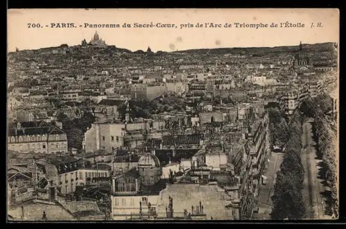 AK Paris, Panorama du Sacré-Coeur pris de l`Arc de Triomphe de l`Étoile