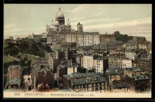 AK Paris, Montmartre et le Sacré-Coeur