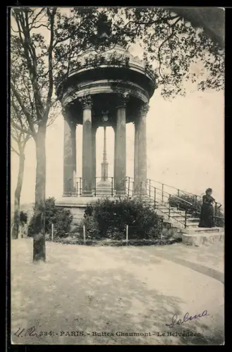 AK Paris, Buttes Chaumont, Le Belvédère