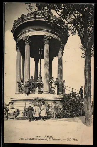 AK Paris, Parc des Buttes-Chaumont, le Belvédère