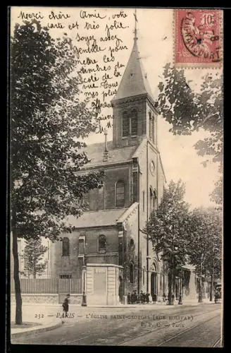 AK Paris, L`église Saint-Georges, Rue Bolivar