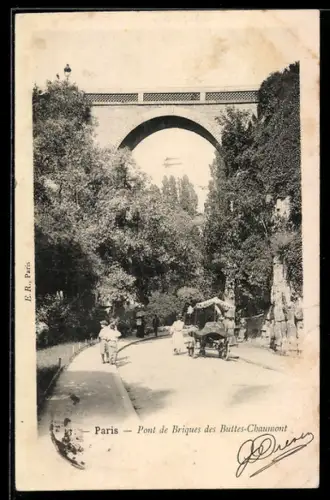 AK Paris, Pont de Briques des Buttes-Chaumont