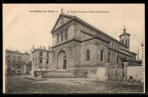 AK Paris, Église Saint-Jacques-Saint-Christophe et ses environs