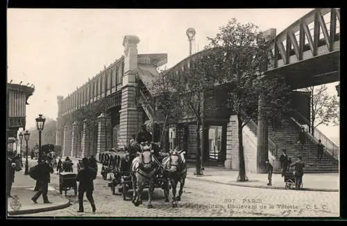 AK Paris, Métropolitain, Boulevard de la Villette