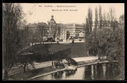 AK Paris, Buttes-Chaumont, Mairie du XIXe Arrondissement
