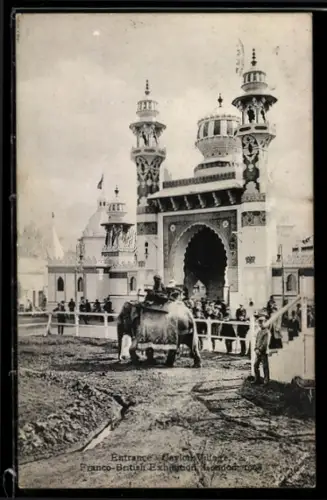 AK London, The Franco-British Exhibition, Entrance to Caylon Village