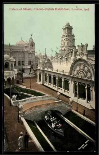 AK London, Franco-British Exhibition 1908, Palace of Music, Ausstellung