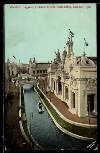 AK London, Franco-British Exhibition 1908, Western Lagoon