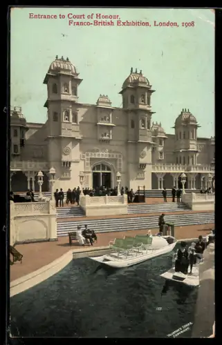 AK London, Franco-British Exhibition 1908, Entrance to Court of Honour
