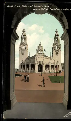 AK London, Franco-British Exhibition 1908, South Front, Palace of Women`s Work