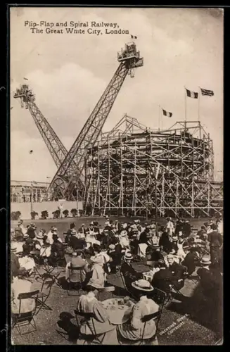 AK London, Franco-British Exhibition, Flip-Flap an Spiral Railway