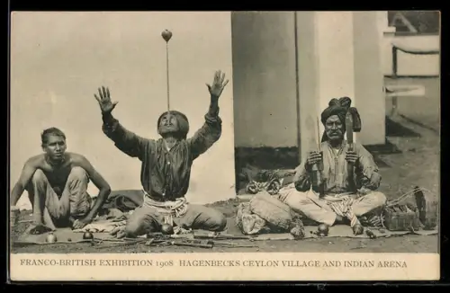 AK Franco-British Exhibition 1908, Hagenbeck`s Ceylon Village and Indian Arena