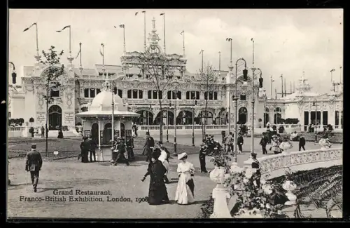 AK London, Franco-British Exhibition 1908, Grand Restaurant
