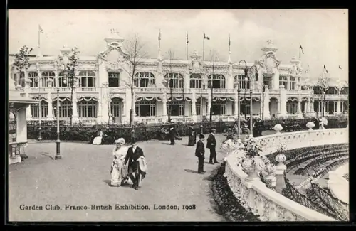 AK London, Franco-British-Exhibition 1908, Garden Club, Ausstellung