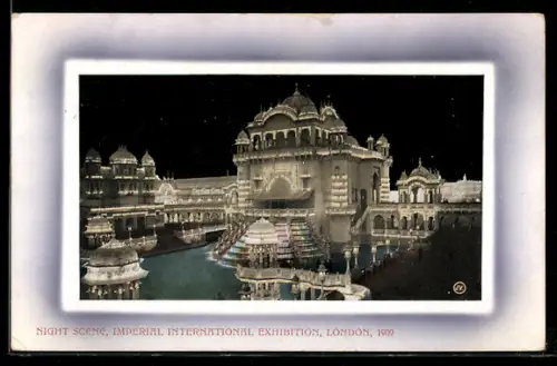 AK London, Imperial International Exhibition 1909, Night Scene