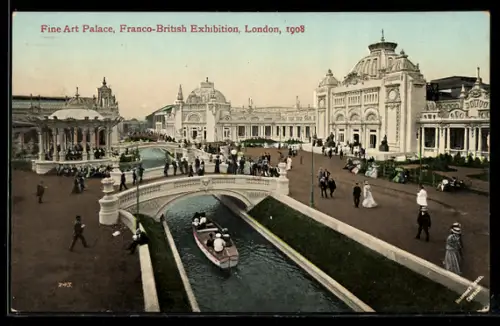 AK London, Franco-British Exhibition 1908, Fine Art Palace