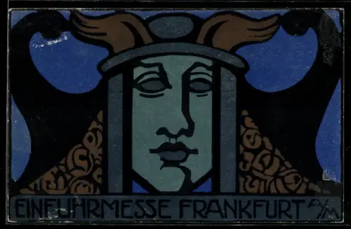 AK Frankfurt a. M., Intern. Einfuhrmesse 1919, künstleriche Figur, Ausstellung
