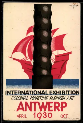 AK Antwerpen, Wereldtentoonstelling Kolonien Scheepvaart Vlaamsche Kunst 1930