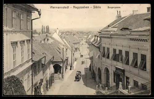 AK Hermannstadt, Blick in die Burgergasse