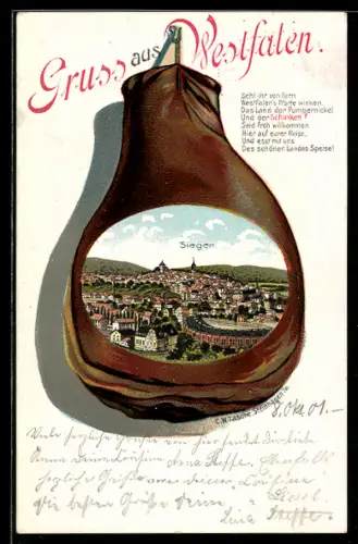 Passepartout-Lithographie Siegen, Teilansicht