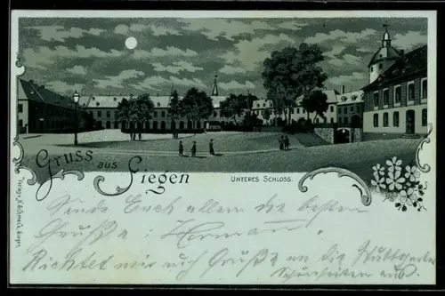 Mondschein-Lithographie Siegen, Unteres Schloss