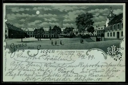 Mondschein-Lithographie Siegen, Unterer Schlosshof