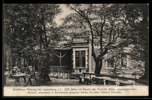 AK Lauenburg a. E., Gaststätte Waldhaus Glüsing, Inh. Joh. Ohle