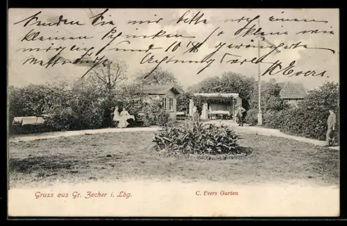 AK Gross Zecher i. Lbg., Partie in C. Evers Garten