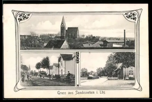 AK Sandesneben i. Lbg., Panorama, Strassenpartien