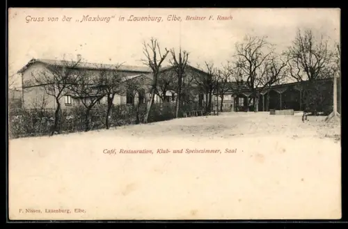 AK Lauenburg /Elbe, Café-Restaurant Maxburg, Bes. F. Rauch