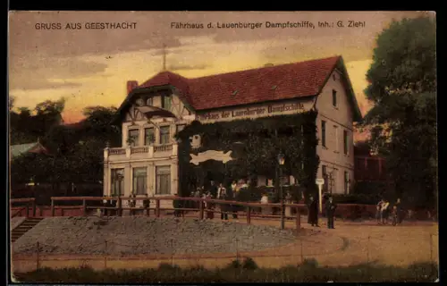 AK Geesthacht, Fährhaus der Lauenburger Dampfschiffe, Inh. G. Ziehl