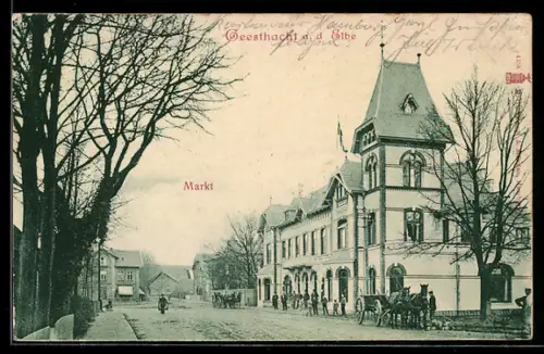 AK Geesthacht a. d. Elbe, Blick zum Markt