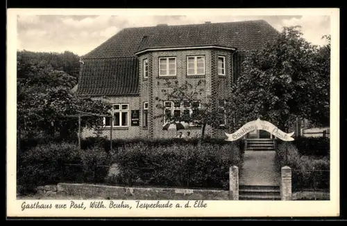 AK Tesperhude a. d. Elbe, Gasthaus zur Post, Inh. Wilh. Bruhn, Aussenansicht