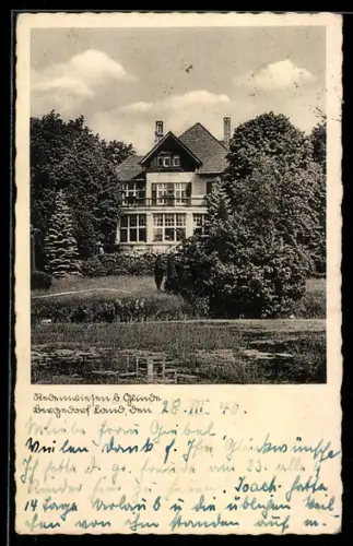 AK Glinde, Ville Redenwiesen, Aussenansicht mit Parkanlage