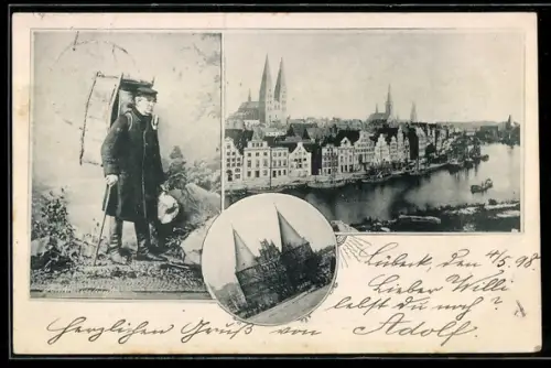 AK Lübeck, Ortsansicht, Holstenthor, Hühnerverkäufer