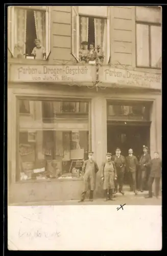 Foto-AK Lübeck, Drogerie Joh. H. Bley