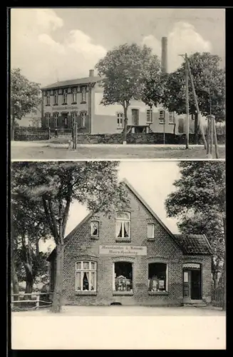 AK Gudow, Genossenschafts Meierei, Manufaktur- und Kolonialwarenhandlung