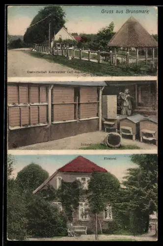 AK Brunsmark, Gasthaus Kehrwedder v. Carl Jenckel, Imkerei, Försterei