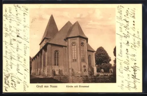 AK Nusse, Kirche mit Ehrenmal
