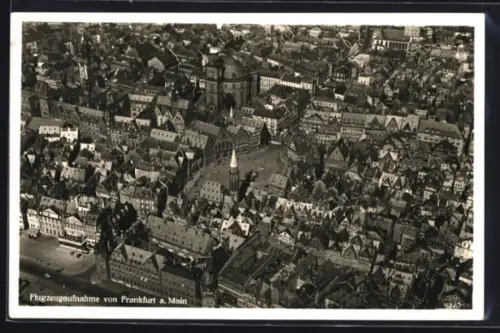 AK Frankfurt a. Main, Teilansicht der Stadt, Fliegeraufnahme