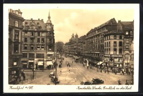 AK Frankfurt a. M., Konstabler Wache, Einblick in die Zeil