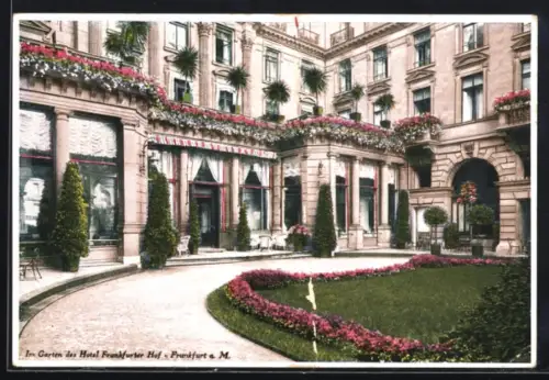 AK Frankfurt a. M., Hotel Frankfurter Hof, Gartenansicht