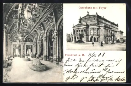 AK Frankfurt a. M., Opernhaus, Foyer