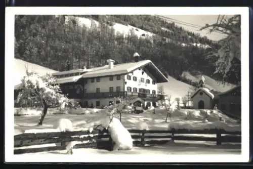 AK Ramsau b. Berchtesgaden, Altes Forsthaus im Winter