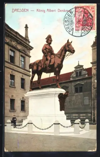 AK Dresden, König Albert-Denkmal