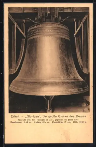AK Erfurt, Gloriosa, grosse Glocke des Domes