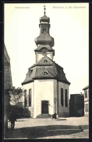 AK Frankfurt a. M.-Bornheim, Johanniskirche mit Strassenpartie